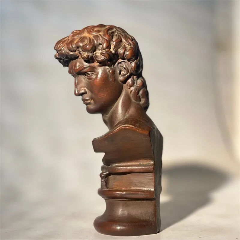 Renaissance Bust Sculpture Figurine 17cm Classical Male Statue Vintage Desktop Ornament Art Home Decoration