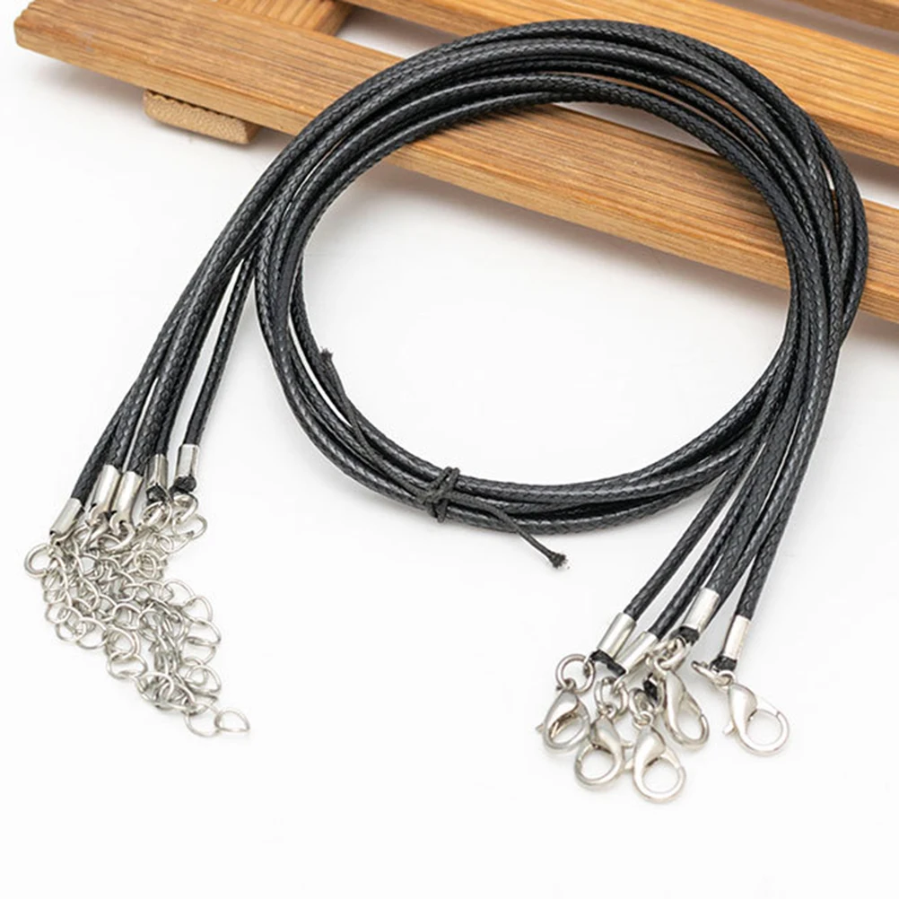 

60pcs Diy Necklace Cords Lobster Clasp Long Wax Rope Craft Jewelry Strings Bracelets Anklets Making Durable Lightweight