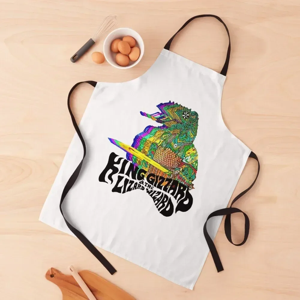 

Popular Retro Style King Gizzard Tour Loves Music And Apron For Nail Stylist cleanings kitchen clothes for men Apron