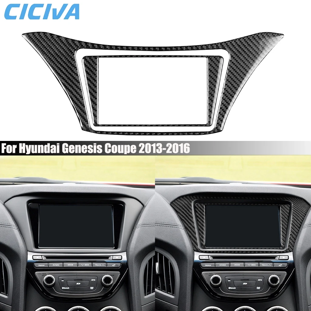 

For Hyundai Genesis Coupe Car Accessories 2013-2016 Carbon Fiber Center Console Navigation Frame Interior Cover Sticker Trim