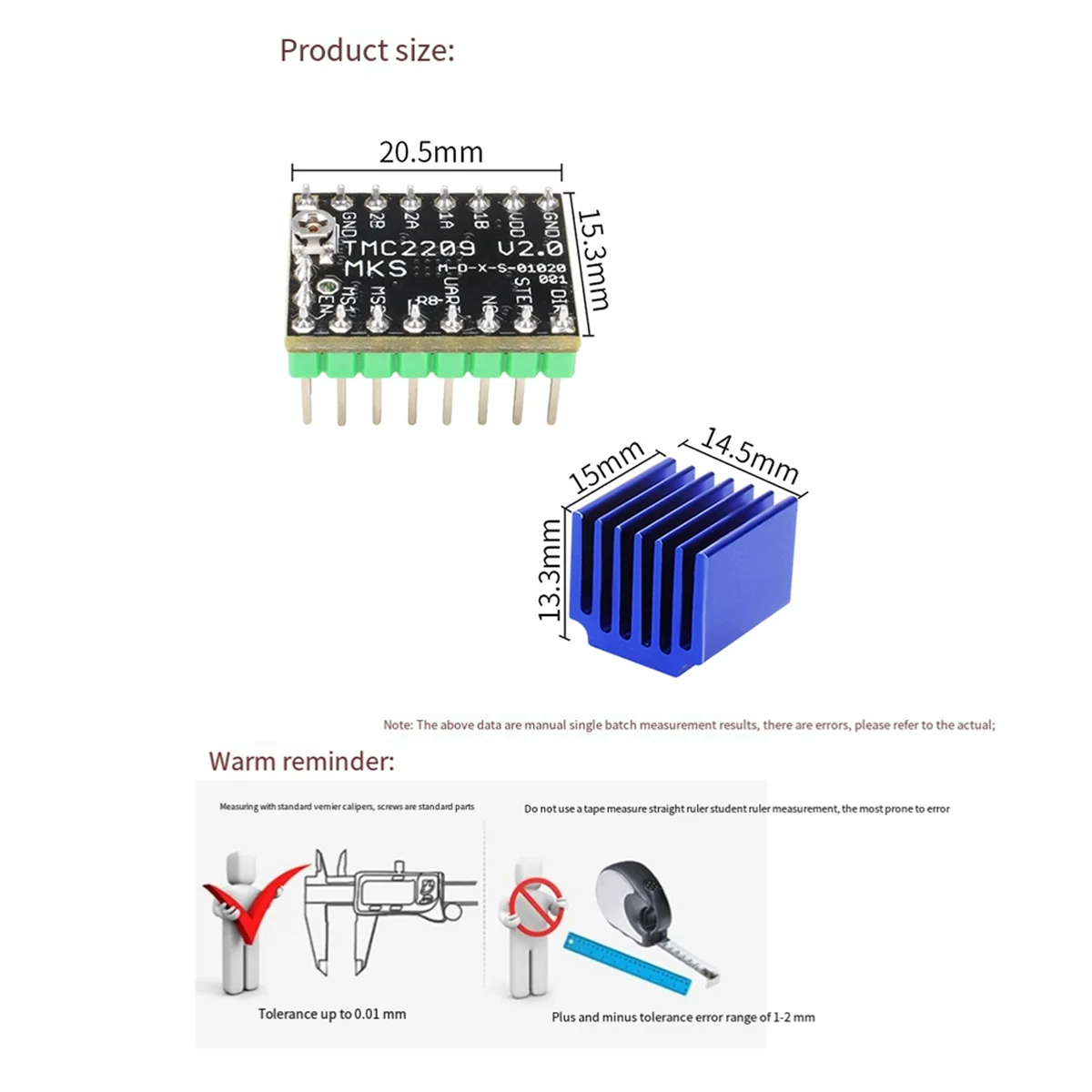 For MKS TMC2209 Stepper Motor Driver StepStick 3D Printer Parts 2.0A UART Ultra Silent Replace