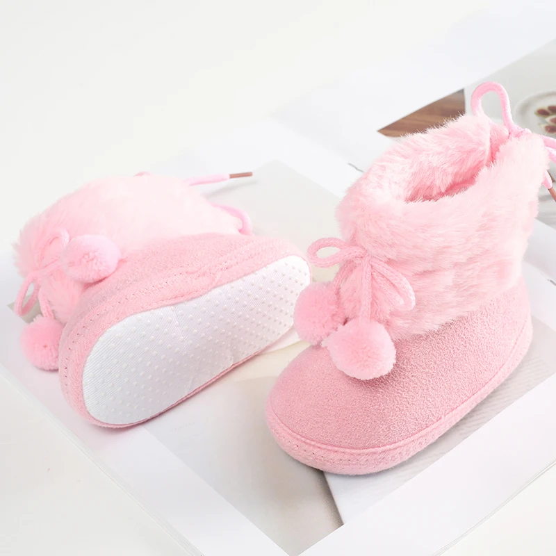 Toddler Baby Girls Boots Winter Warm Soft Sole Fluffy Cute Non Slip Shoes for Newborn Infant