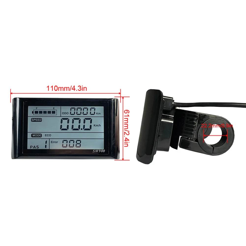 SW900 Elektroroller LCD-Display Messgerät Bedienfeld 5pin 24/36/48V E-Bike Fahrrad Flüssigkristall LCD Instrument Kommunikation – Detail 2