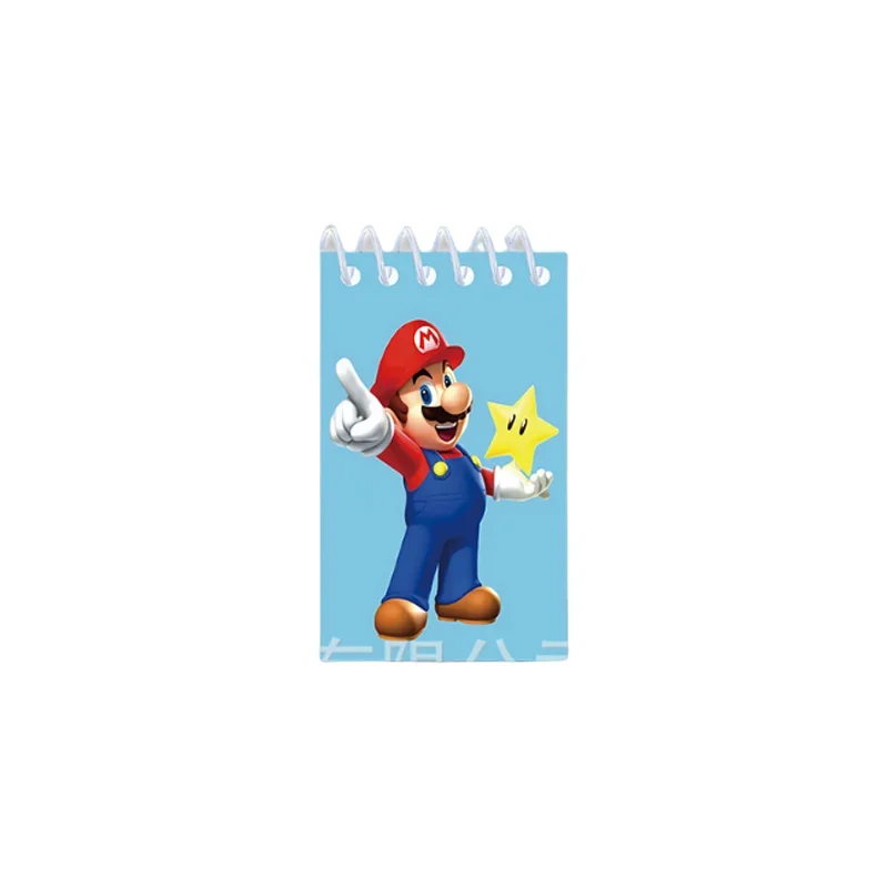 BANDAI 10pcs Super Mario Bros Weekly Planner Notebook Cartoon Mini Notepad Portable Student Journal Stationery Office School