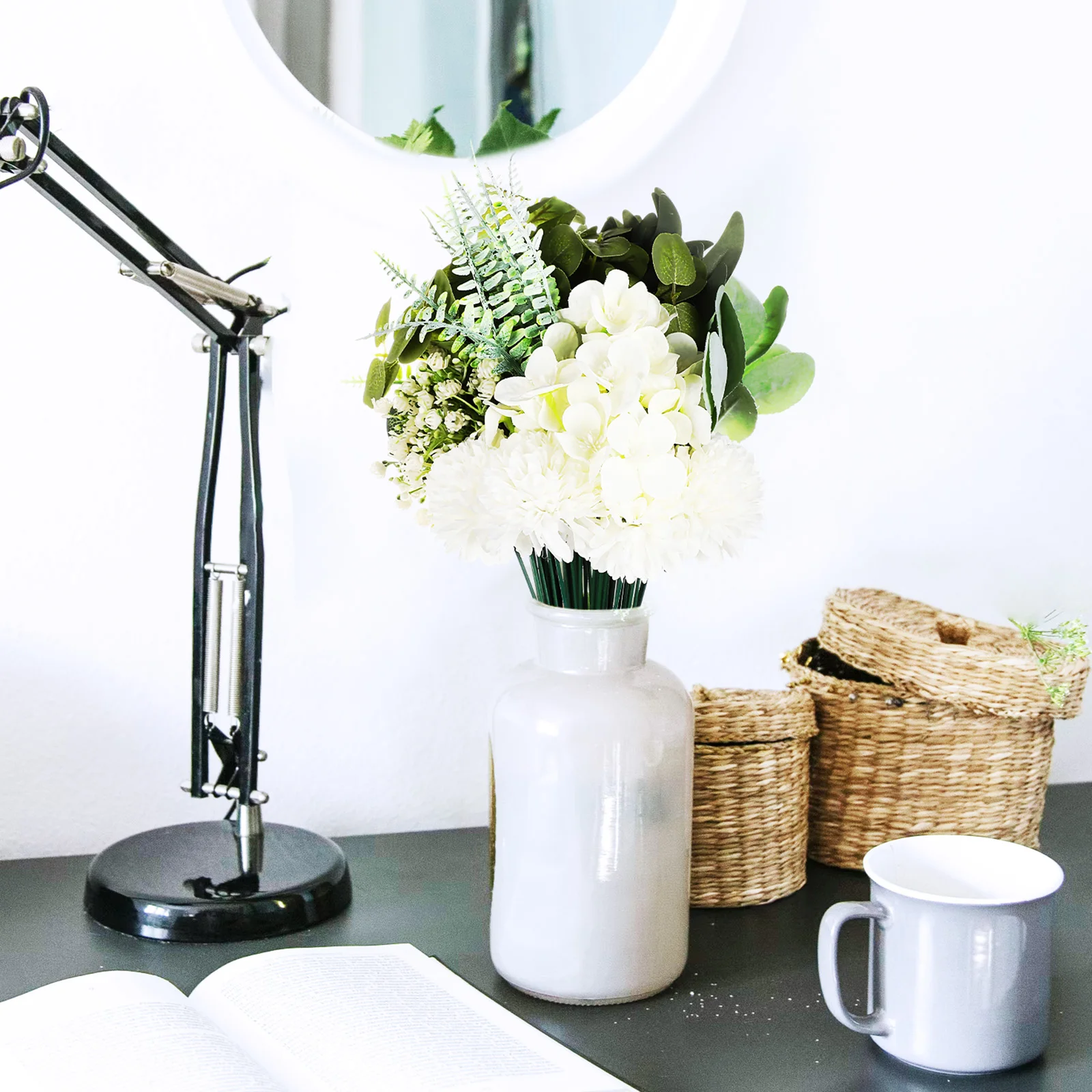 

65Pcs Artificial Greenery Stems Faux Plants Set for Floral Arrangements Wedding Decoration Table Centerpieces Bulk