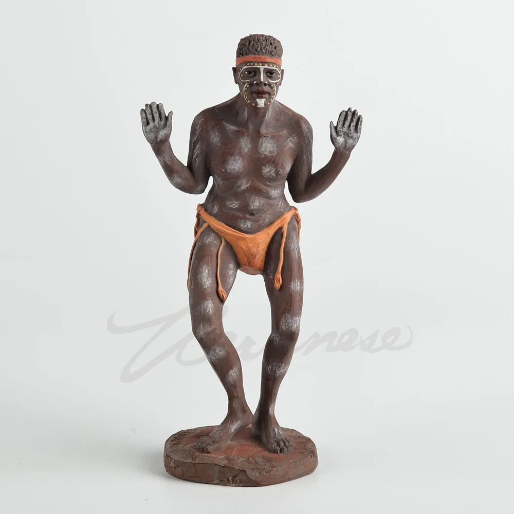 Australian Aboriginal Figure Statue Resin Tribal Figurine Indigenous Culture Home Desktop Ornament Living Room Study Decoration