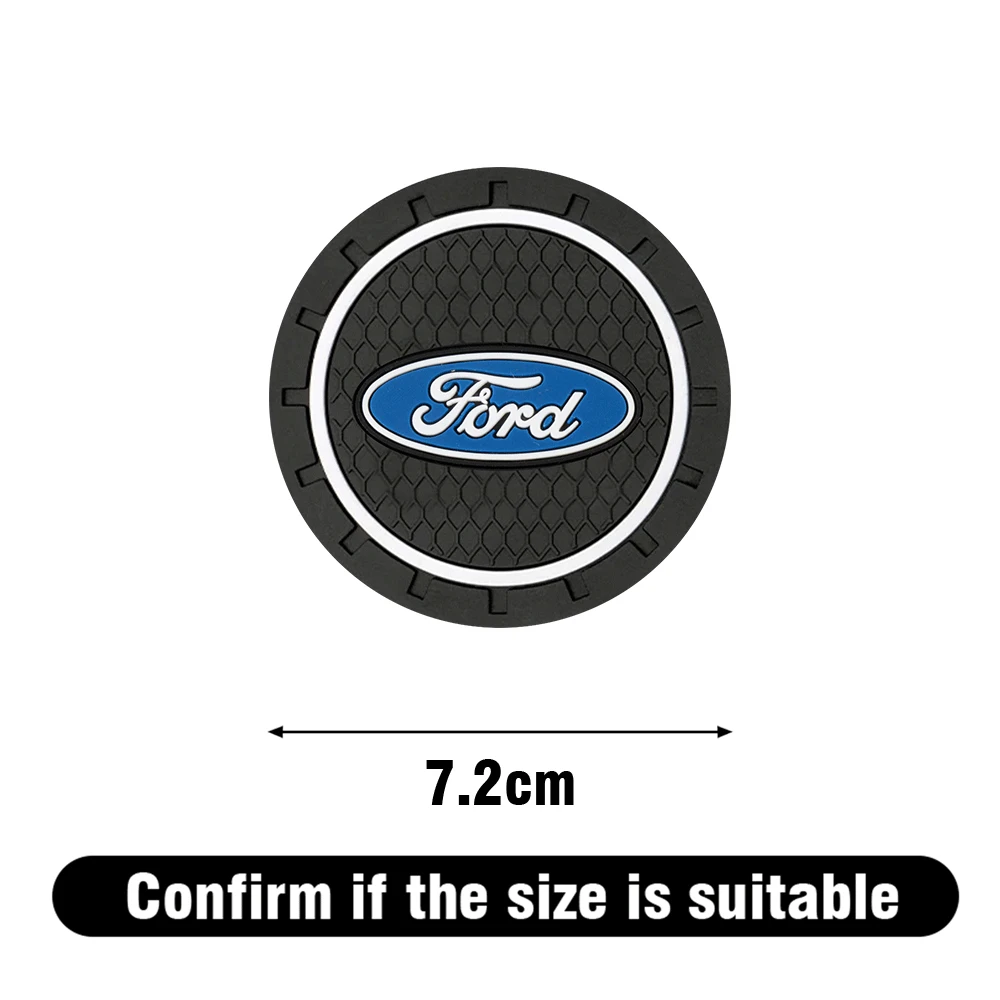 1/2pcs Car Anti-Slip Water Cup Pad Bottle Holder Mat Coaster For Ford Fiesta Focus mk2 Ranger Mondeo S-MAX Kuga Escape Accessory