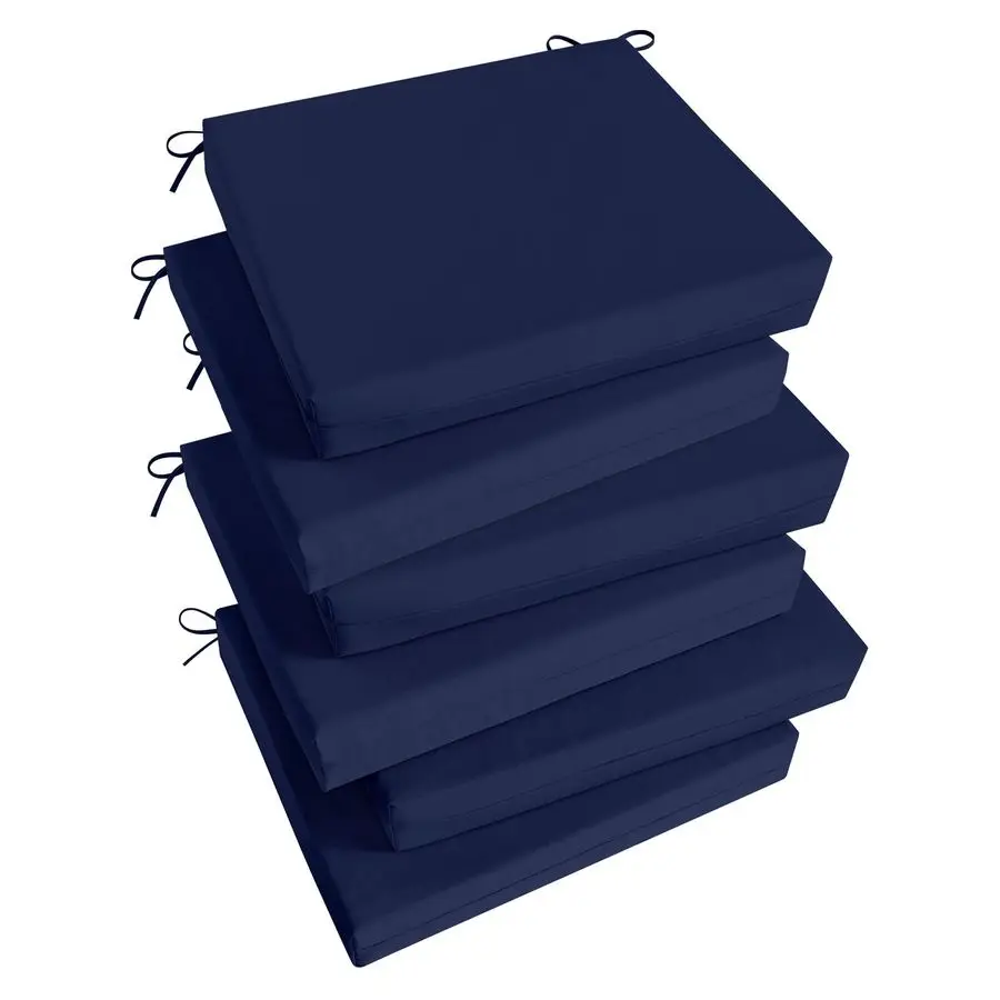 

Outdoor Chair Cushions Set of 6, Square Corner Outdoor Cushions for Patio Furniture, Water Resistant Patio Chair Cushions with 2