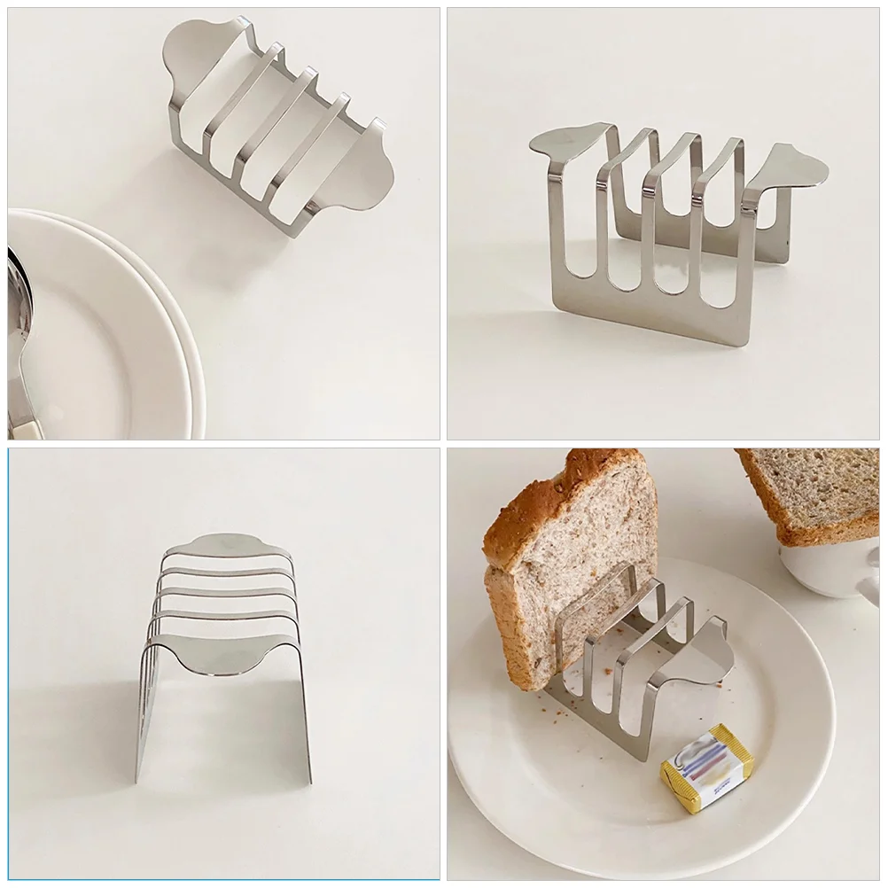 Household Toast Rack Toaster Pancake Stand Reusable Holder Tabletop Stainless Steel Desktop Storage Display