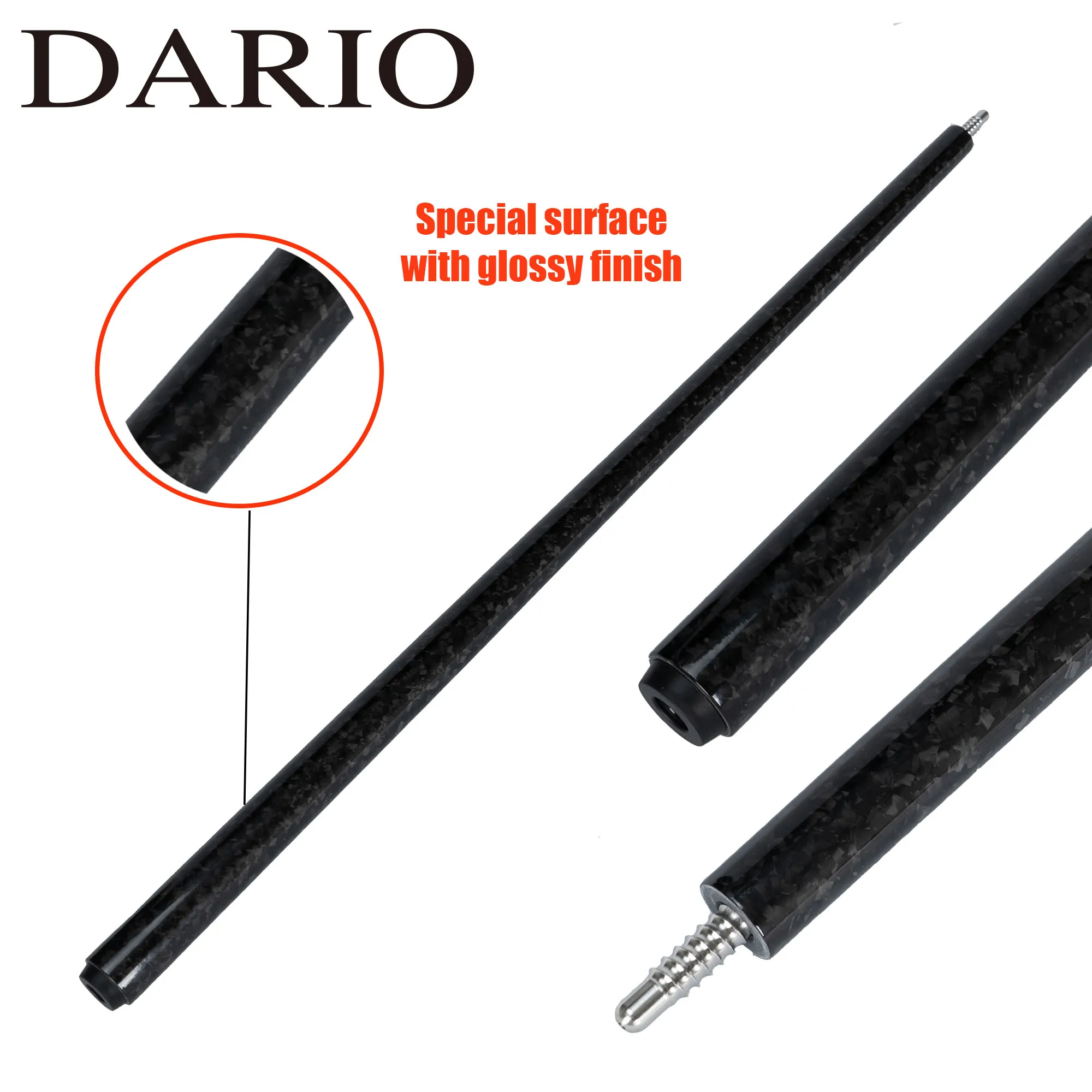 

DARIO 15.5oz Carbon Fiber Billiard Cue Rear Butt, Unique Forged Pattern Design
