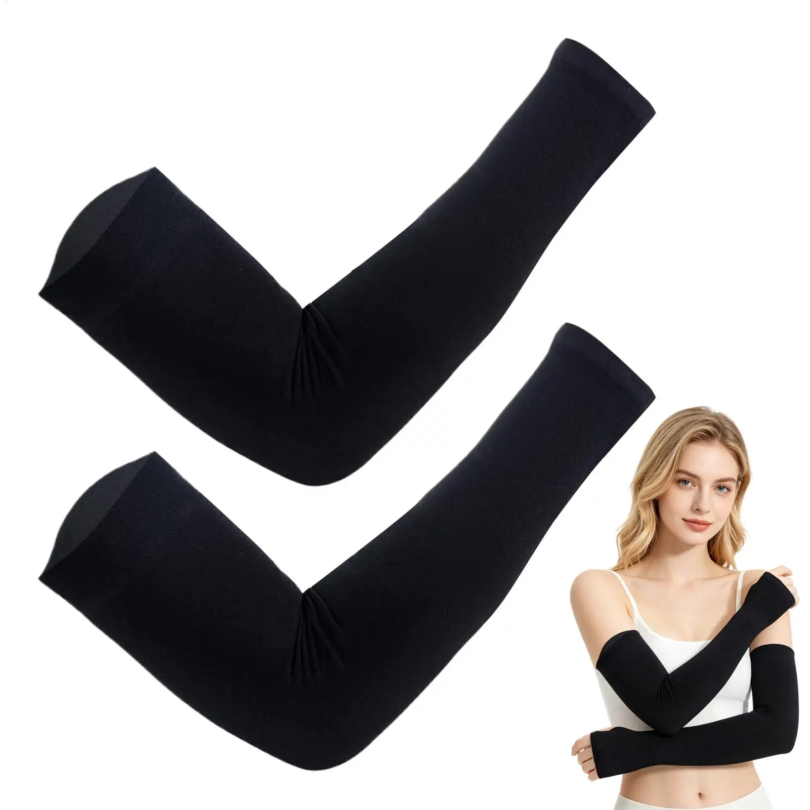 UV Arm Sleeves Ice Sleeves Unisex Silk Non-slip Anti-sweat Breathable  Sun Protection Sleeves for Driving Sports Hiking Outdoor