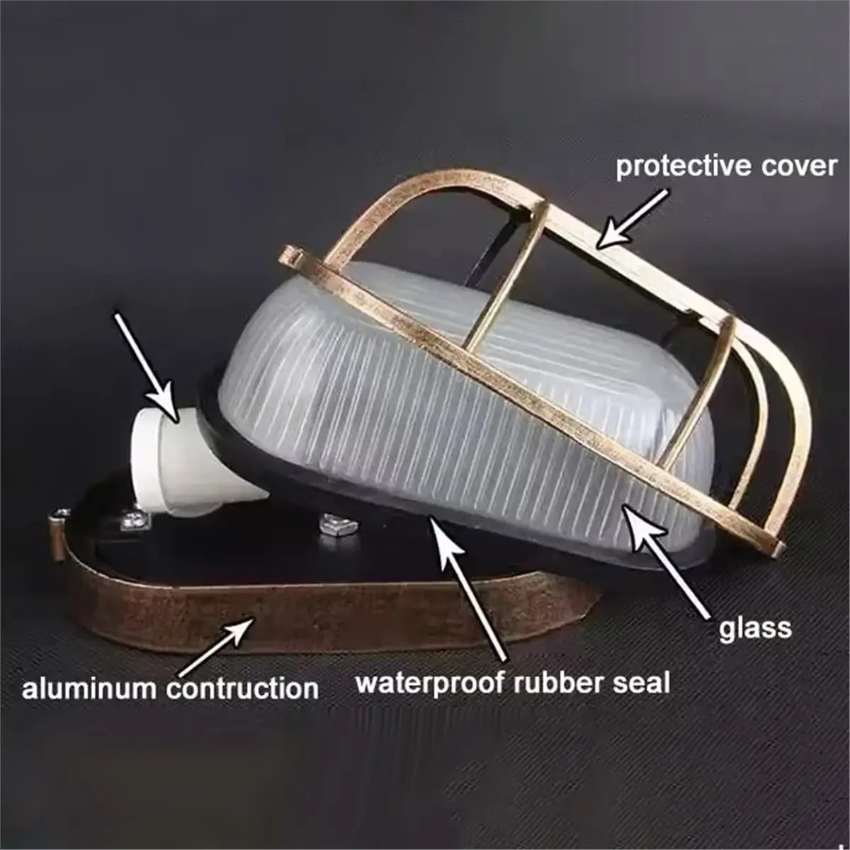 AA19 Retro Moisture Explosion-Proof Outdoor Wall Light Vintage Waterproof E27 Ceiling Lamp Porch Lighting