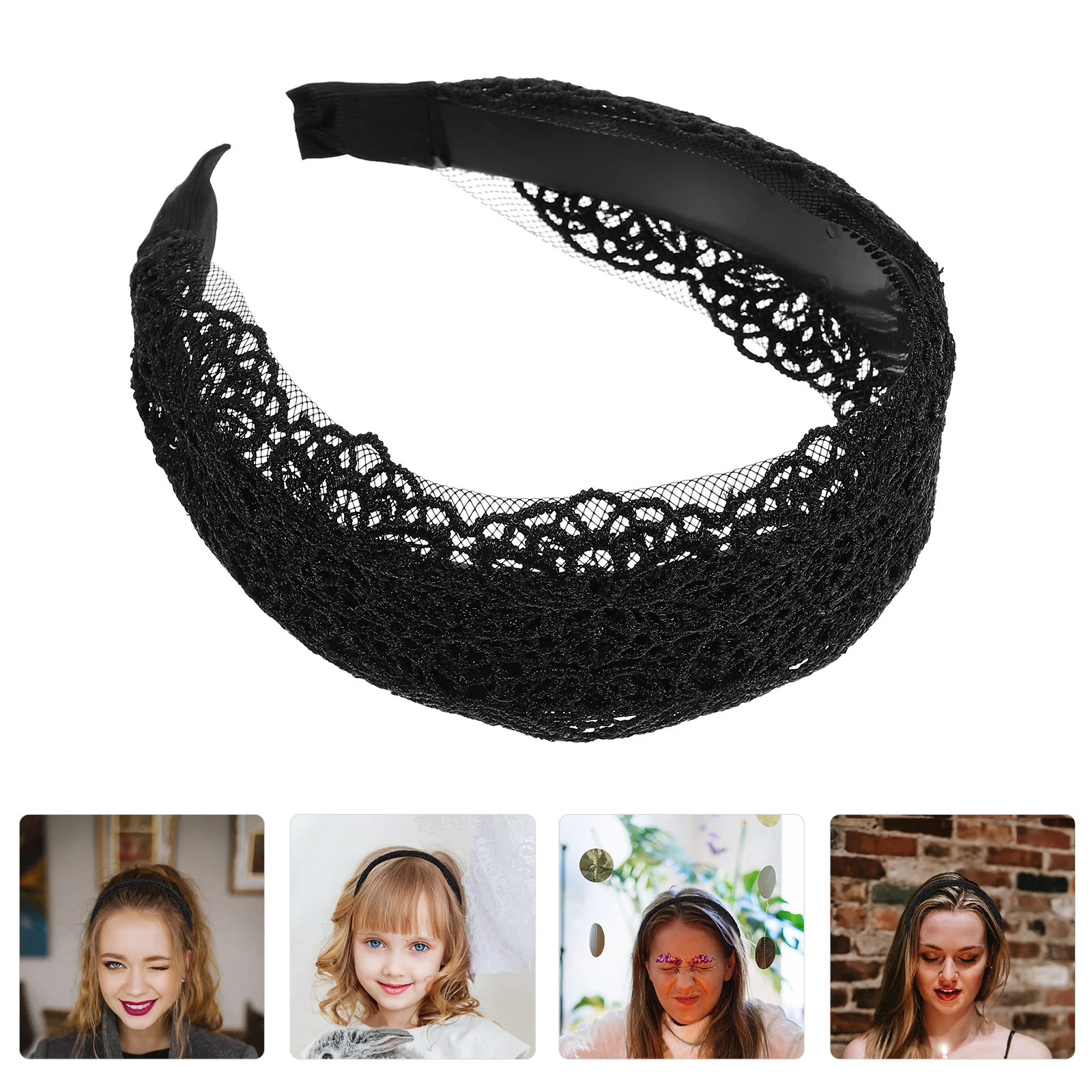 

Hair Accessories Head Bands Wide Headband Women Headdress Elegant Anti-Slip Headwrap Miss