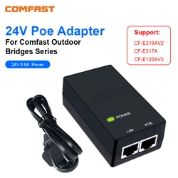 Comfast CF-E319A E113A E130N E113A 24V 0.5A /15V 0.5A POE Power Injector Ethernet Adapter US/EU Plug for CF-E317A Outdoor Bridge