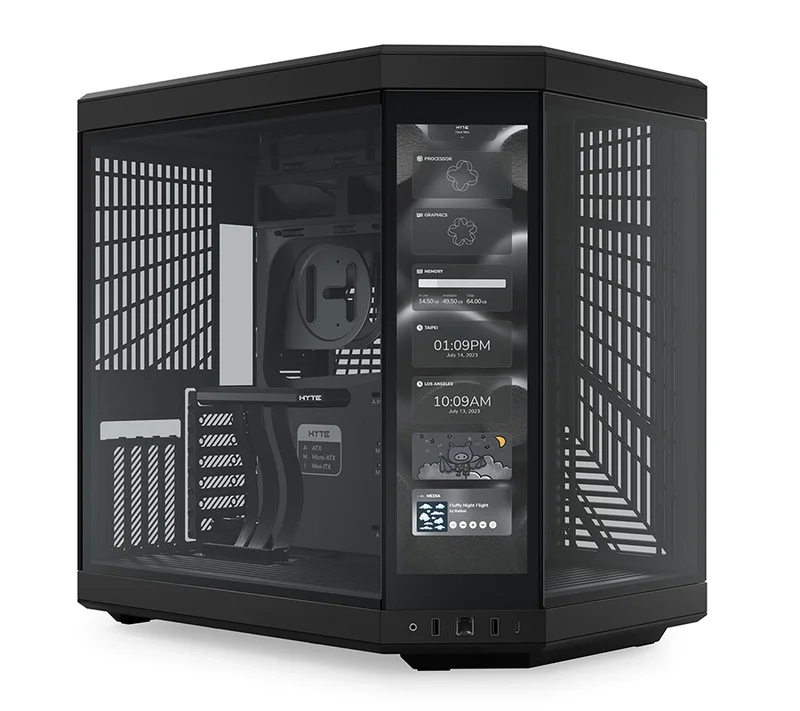 HYTE Y70 Y60は、360°水冷パノラマサイドスルーガラスPCケースLCDを