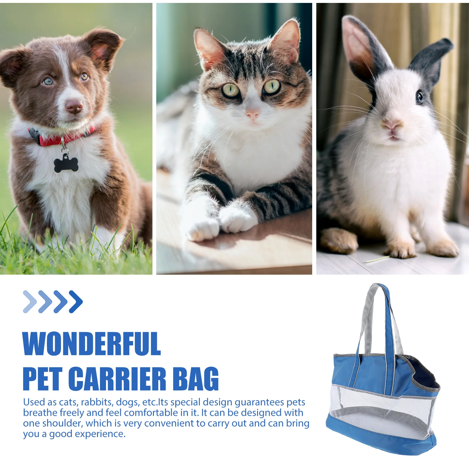 

Portable Nylon Cat Carrier Bag Durable Pet Travel Pouch Thick Straps Relief Pressure Long Term Use Outdoor Walking Shopping