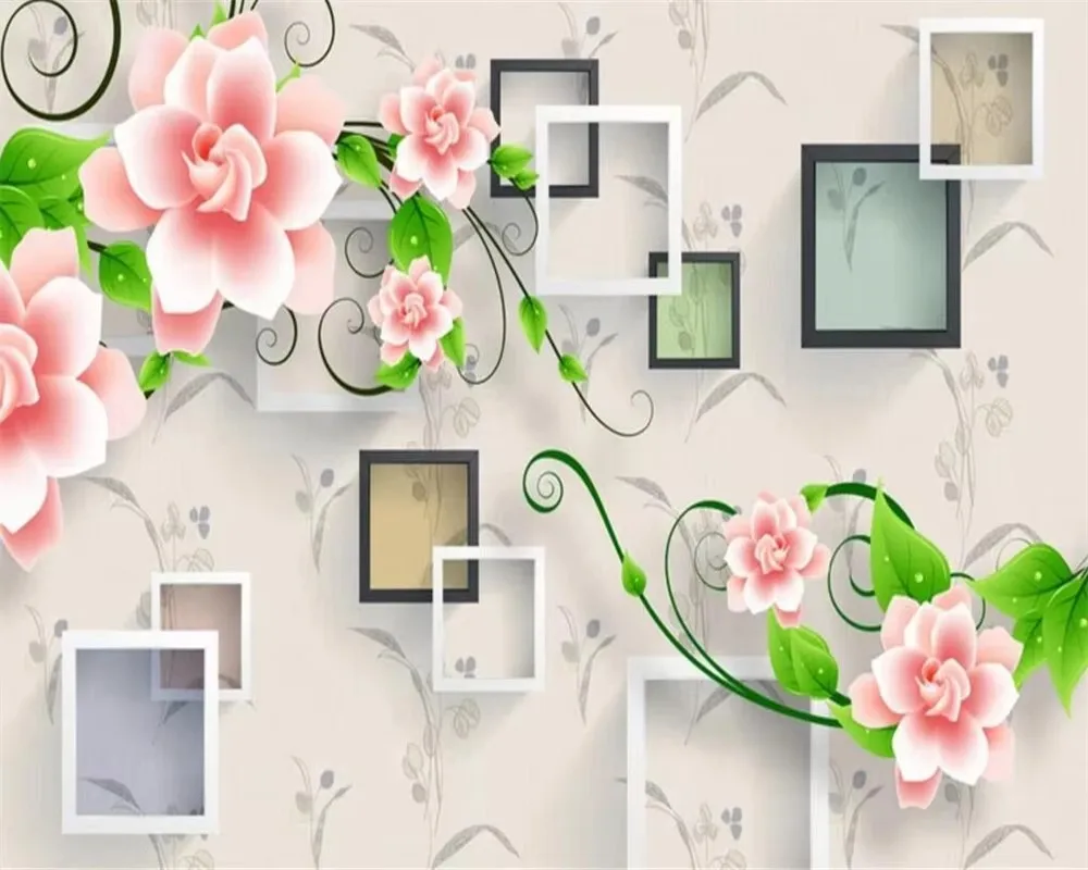 

Custom wallpaper 3d Pink beautiful flower European style background wall 5d papel de parede decorative 3d wallpaper