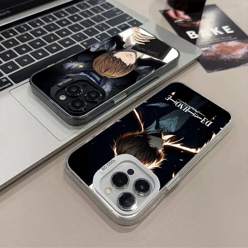 

Чехол для мобильного телефона Death Note Kira Light для iPhone 17, 16, 15, 14, 13, 12, 11 X XR XS 8 7 Pro Max Plus, полупрозрачный цветной чехол, роскошный