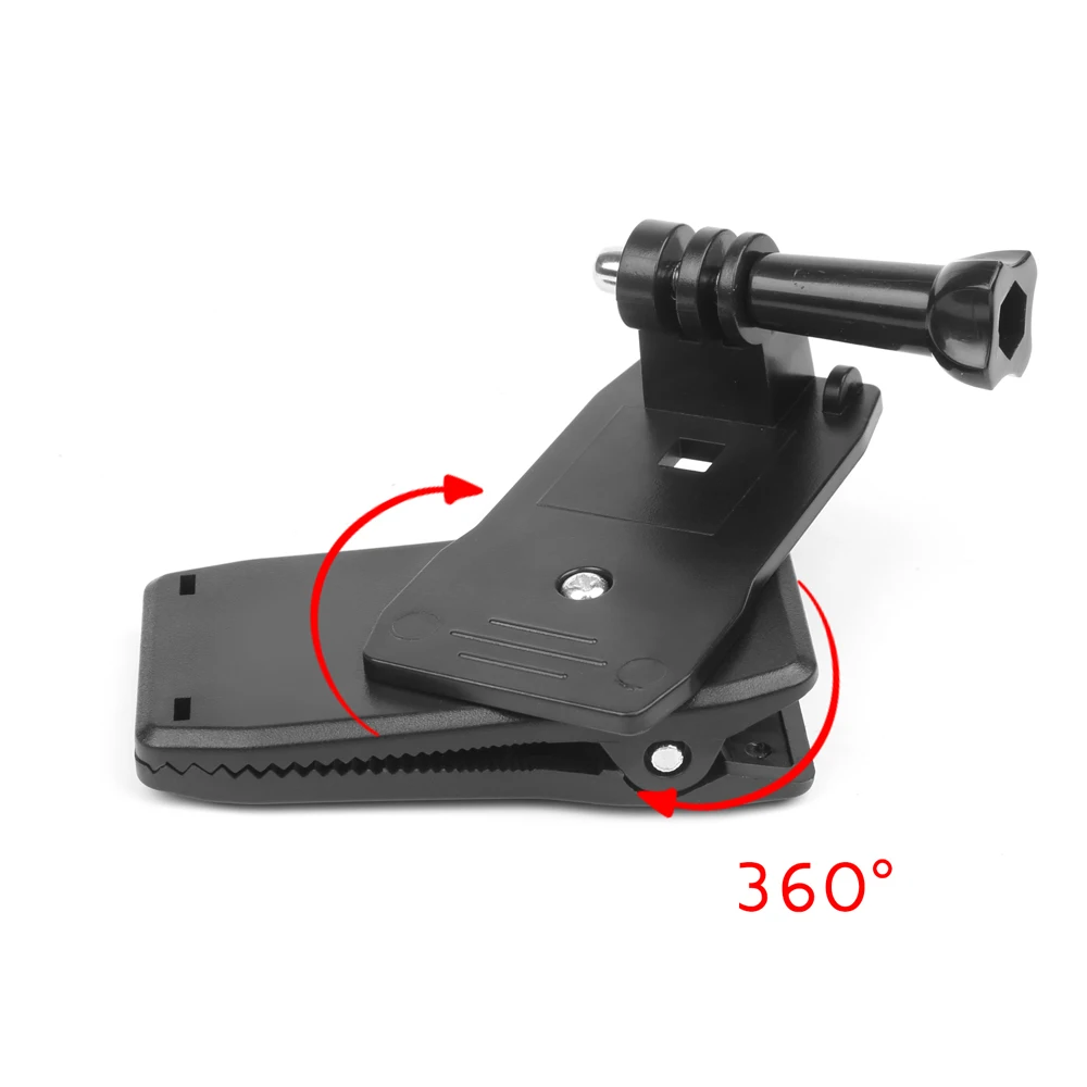 Wholesale 360 Degree Rotary Backpack Hat Clip Clamp Mount for Gopro Hero 10 9 8 7 Black Xiaomi Yi 4K SJCAM Eken H9r Go Pro