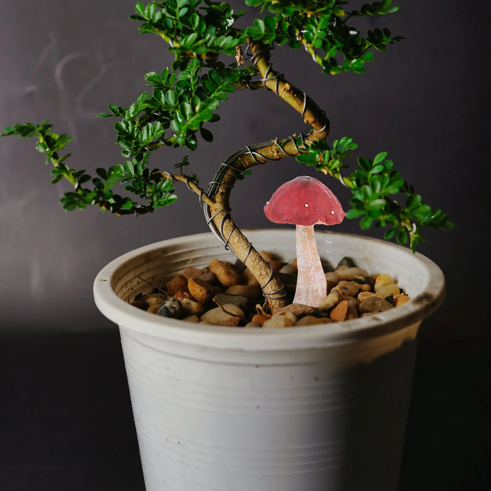 

4Pcs Resin Mushroom Decoration Miniature Garden Ornaments Compact Size Bonsai Decor Creative DIY Room Table Display