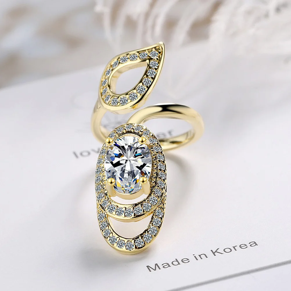 

Open Rings Fashion Rhinestone Decorative Nail H Jewelry Durable Comfortable Adjustable Size Women Party Dance Gift