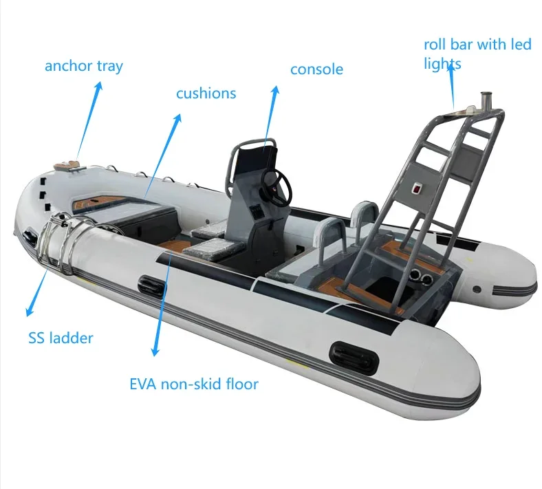 High Quality Inflatable  Fishing  RIB4.8m  Semi Rigid Inflatable Boats hypalon Inflatable Boat dinghy