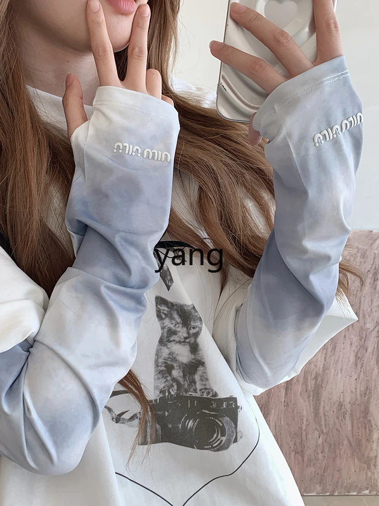 YJQ mangas de protección solar de color de cambio gradual para mujer mangas transpirables de verano brazo de sombrilla