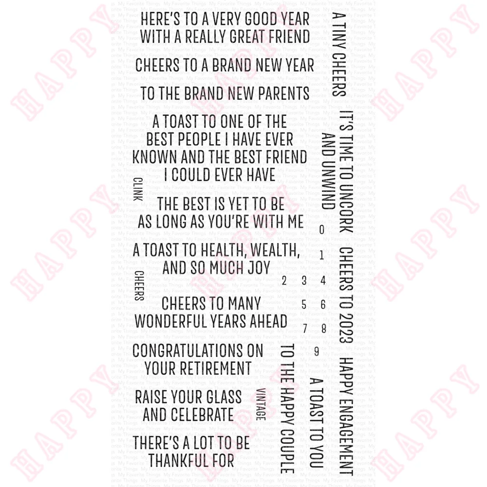 

Clear Stamps Champagne Sentiments For New 2023 Decoration For DIY Scrapbook Diary Album Paper Template Card Embossing Handcraft