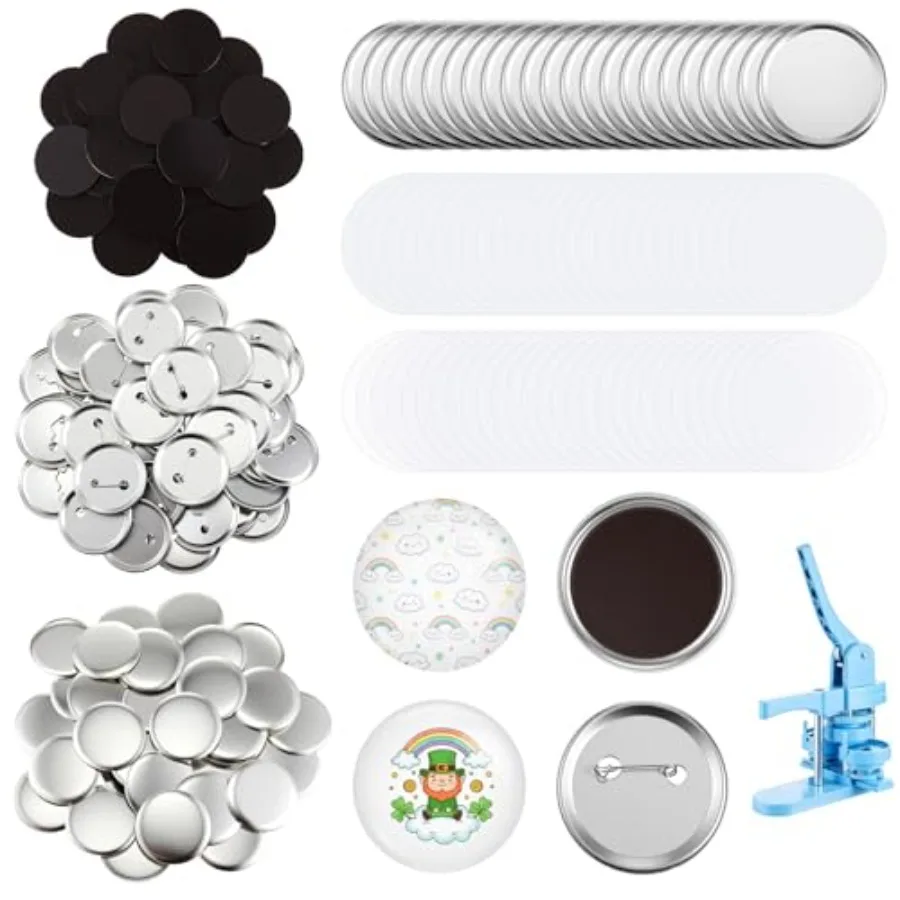 

00 Sets 58mm/2.25 Inch Button Maker Supplies 50 Pcs Blank Fridge Magnet Badge Parts and 50 Pcs Pin-Back Badge Parts Press for B