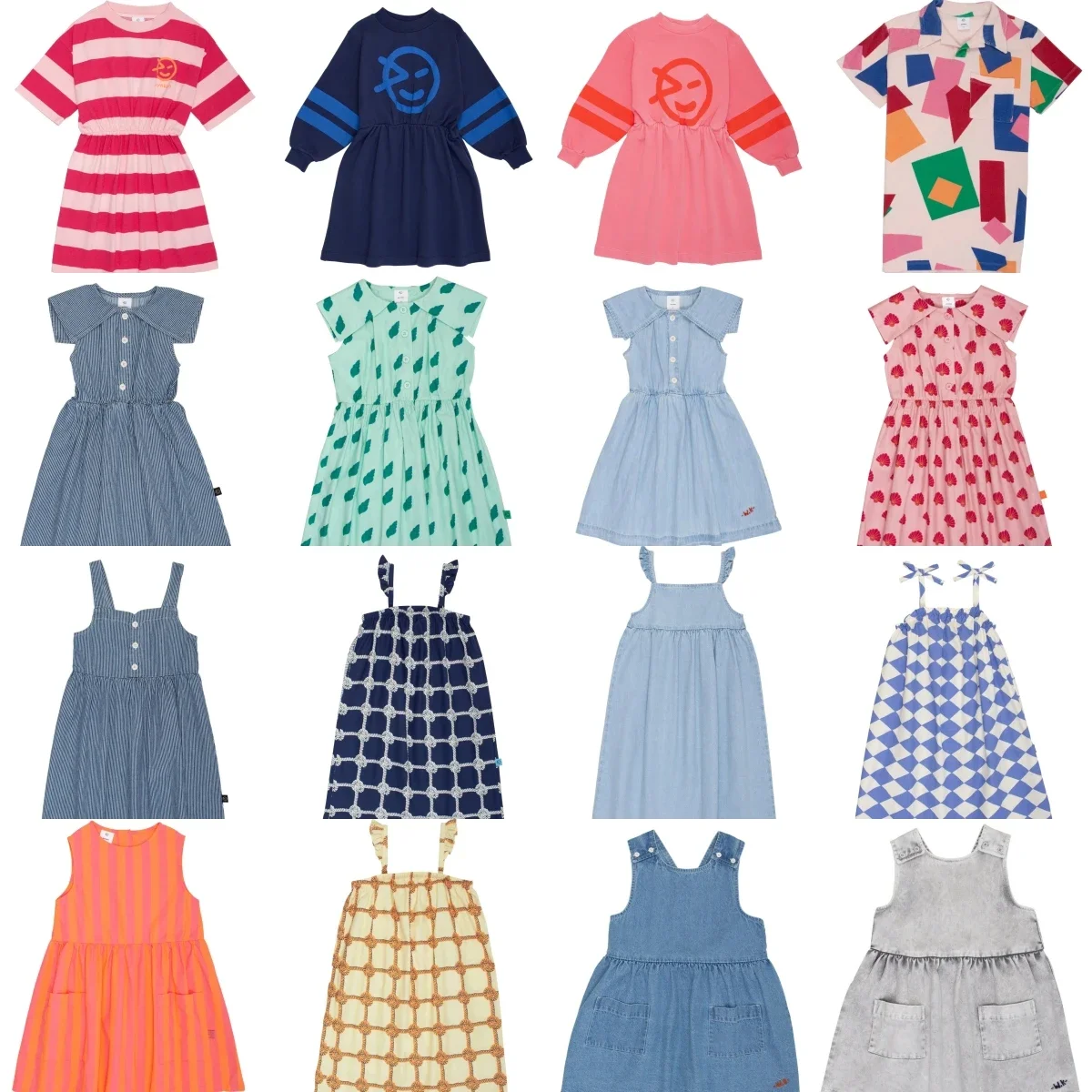 Korean Kids Clothes Girls Smile Princess Dress For 2024 New Spring Summer Child Baby Girl Denim Skirts Children's Clothings