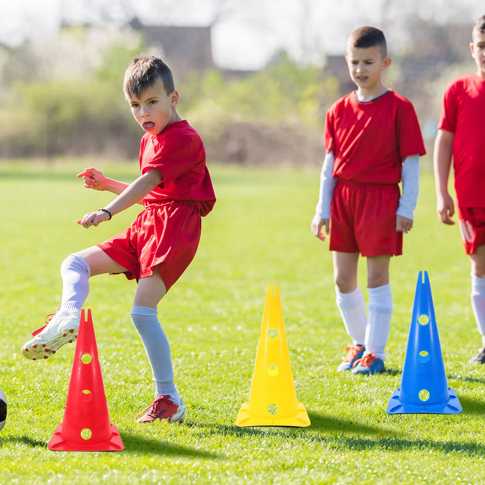 

Набор из 5 разноцветных конусов для тренировок по футболу и баскетболу, пластиковые маркеры для спортивных упражнений и тренировок