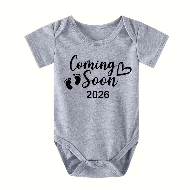 رومبير للأطفال الأولاد والبنات بأكمام قصيرة مضحك قريبًا 2026 ملابس مطبوعة بحروف لحديثي الولادة بدلة للأطفال الرضع