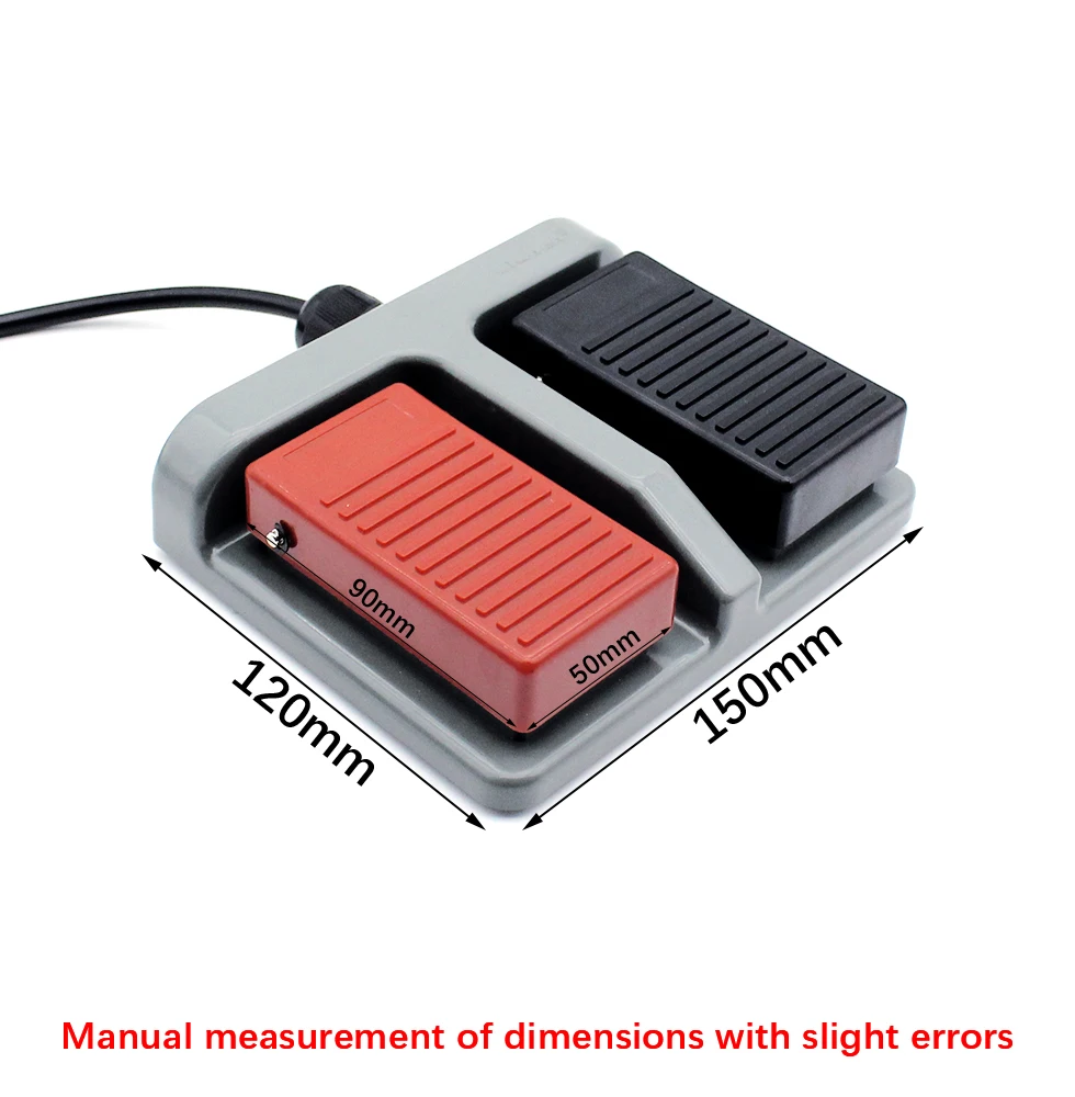 1PCS Foot Switch MDFS-65 Double Foot Pedal Switch Self-Reset With Wire 3A/220VAC