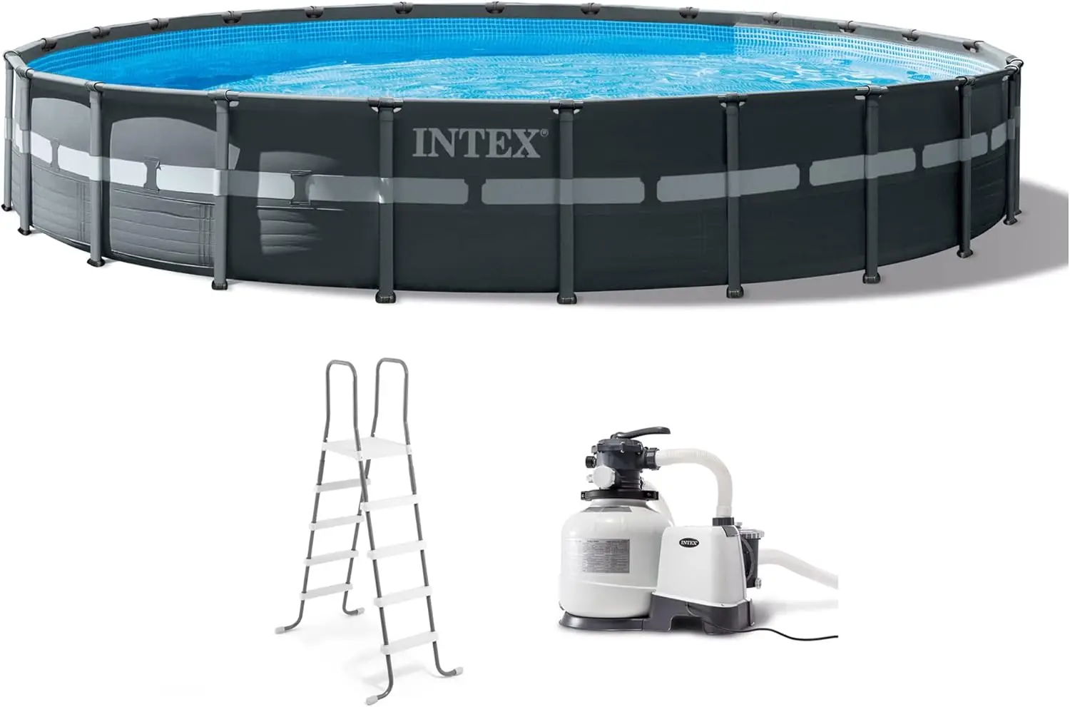 Intex Ultra XTR Above Ground Swimming Pool Set Cartridge Sand Filter Pump SuperTough Puncture Rust Resistant 24' X 52