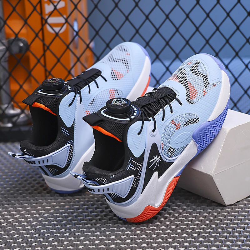 

Молодежная Боевая износостойкая обувь для мальчиков, новинка 2024, сетчатая дышащая Баскетбольная обувь, мягкая подошва, детская спортивная обувь