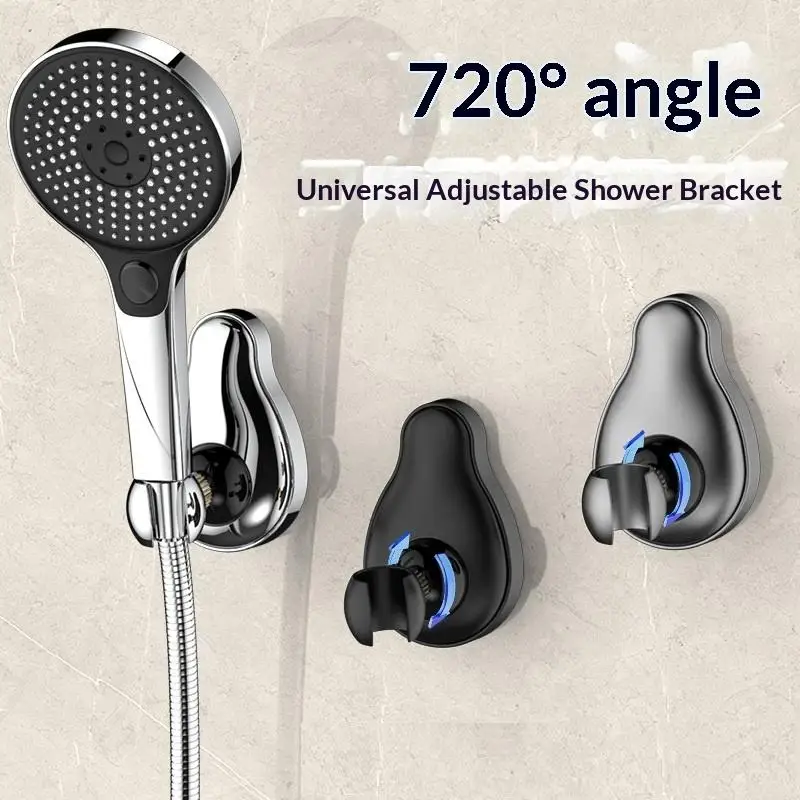 

Handheld Shower Head Bracket Wall Mounted Adjustable Shower Holder ABS Chrome Black Grey Bathroom Shower Mounting Brackets