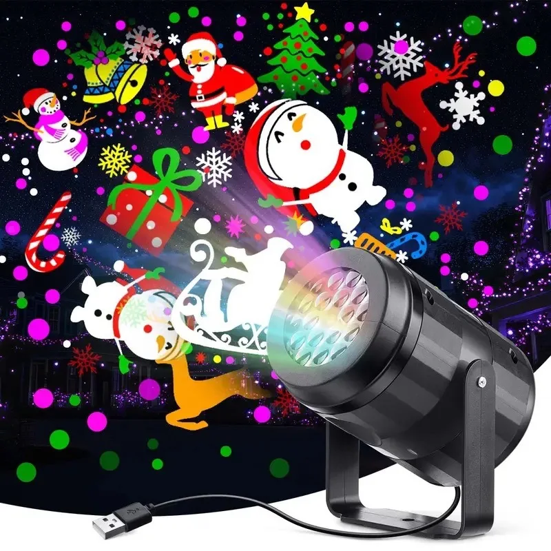 Dreamy Christmas 16 Patterns Projector, LED Ambient Light, Remote Control Disco Ball Lamp, Christmas Gift for Party, Bar & Home
