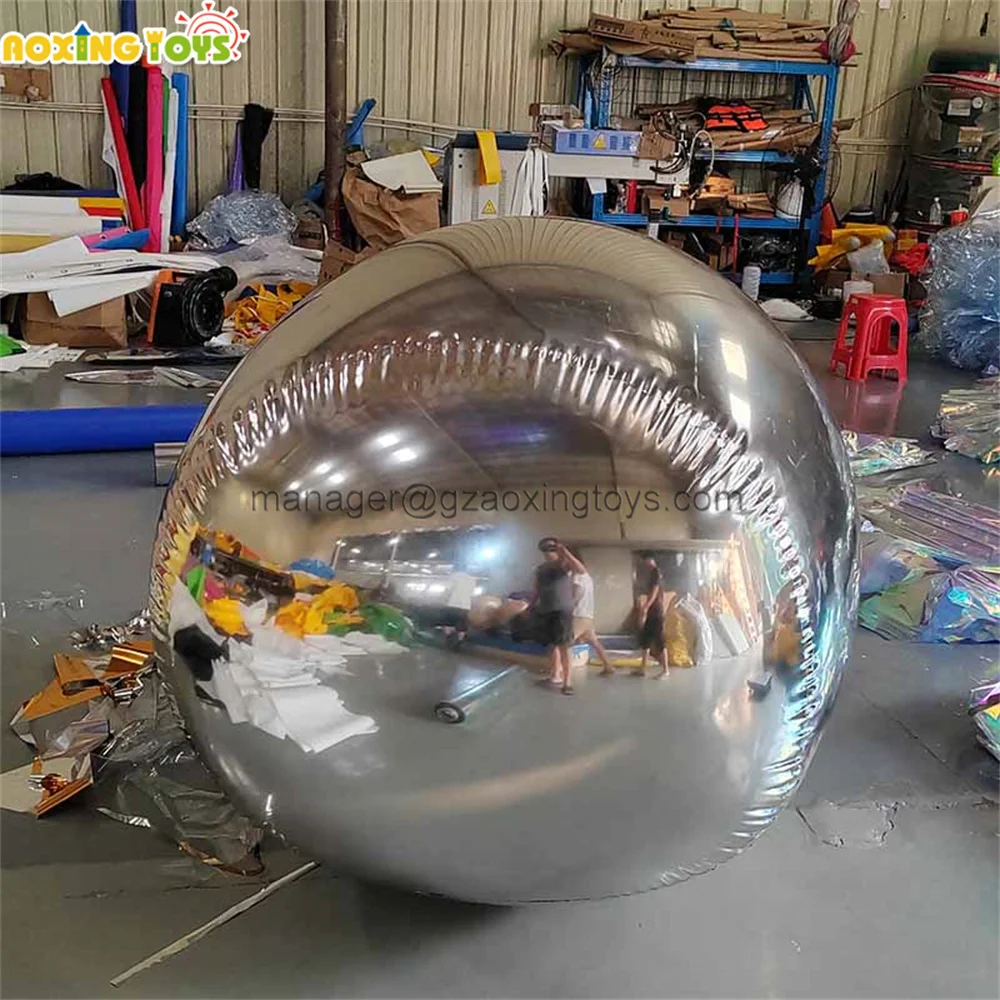 1x0.8m Giant Inflatable Mirror Cylinder Hanging Ball For Ground Wedding Party Stage Advertising Decoration Events