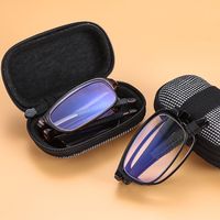 Lightweight Presbyopic Glasses TR90 Folding Reading Glasses with Zipper Case Strength 1.0x ~ 4.0x
