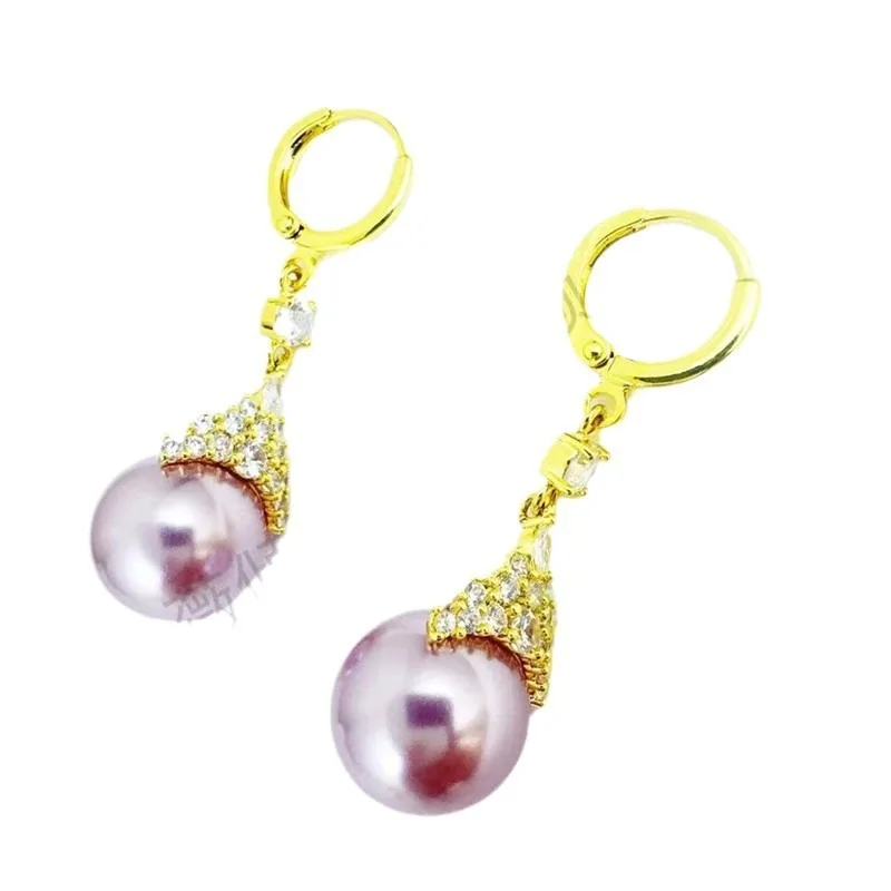 

Korean autumn and winter popular exquisite crown pearl earrings, gentle, elegant, light luxury, versatile ear accessories