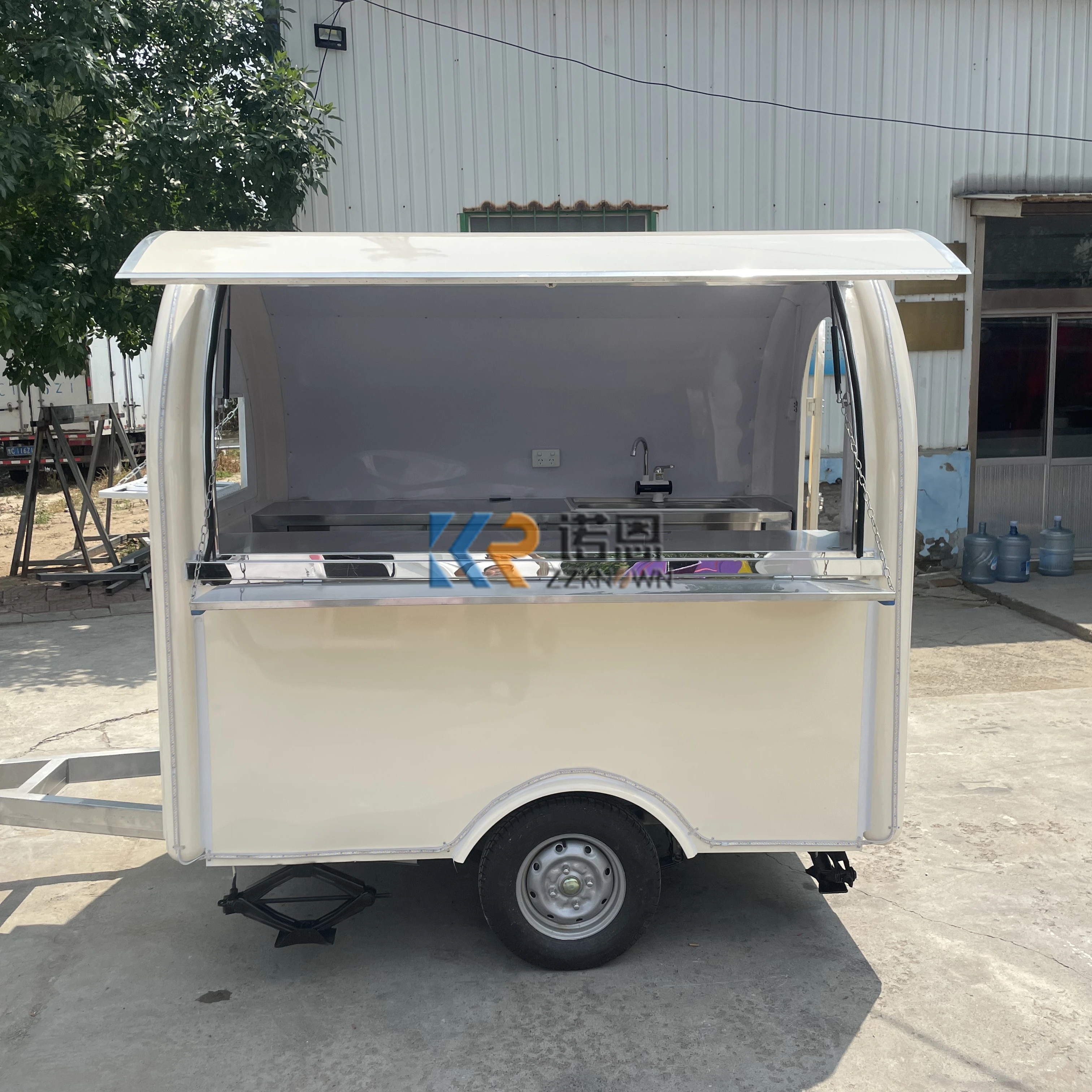 Street Fast Food Trucks With Kitchen Equipments Mobile Food Trailer for Sale Breakfast Snack Ice Cream Shop Kiosk