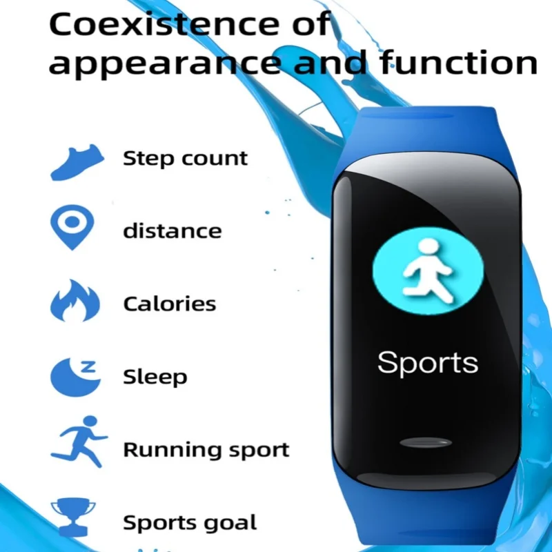 Smart Watch C1 Plus Bluetooth Step Counting Sports Bracelet Fitness Tracker Heart Rate Blood Pressure Sleep Men Women Gift 6