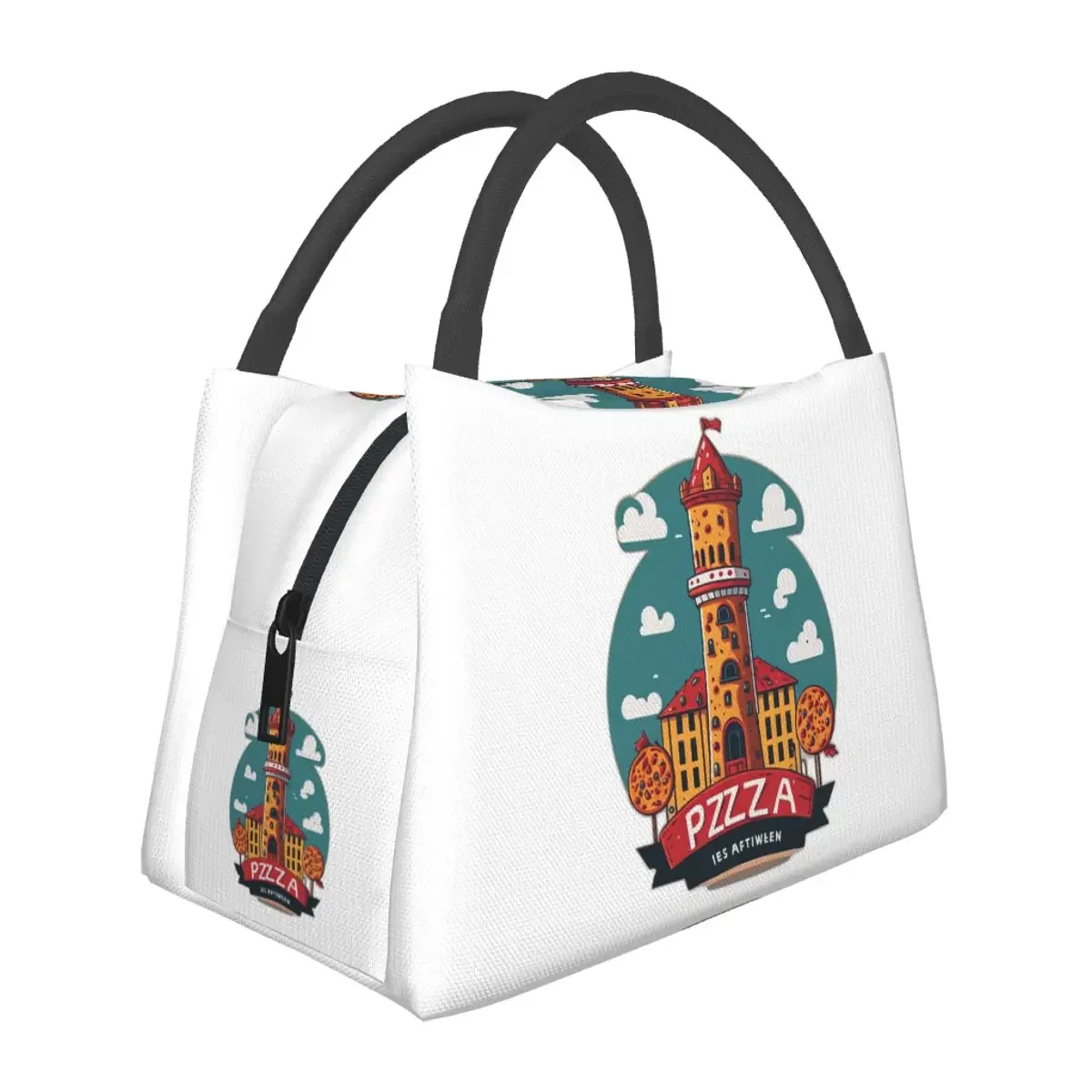 

Pizza Tower The Best A Pizza In A Town Lunch Bags Insulated Bento Box Lunch Tote Picnic Bags Thermal Bag for Woman Girl Travel