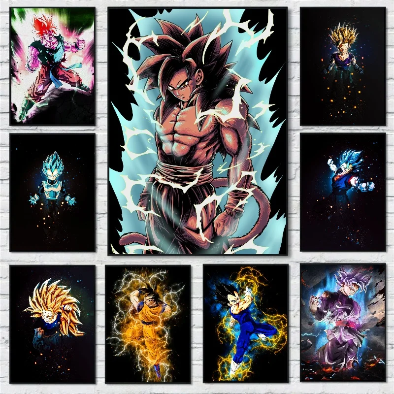 

Фигурки аниме Bandai «Драконий жемчуг», цветной Творческий плакат, винтажные картины на холсте, HD настенные художественные принты, Современный домашний декор, манга