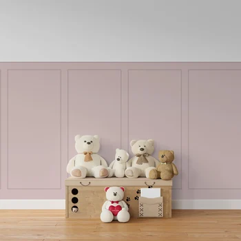 لوحة ورق جدران باللون الوردي، ورق حائط سفلي لغرفة الأطفال، أوراق حائط قابلة للتقشير واللصق، ذاتية اللصق، 50 سم ** 112 سم