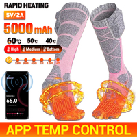 5000mAh Electric Heated Socks Winter Thermal Socks Men's Women's Heating Foot Warmer Electric Socks Warm Socks Cycling Ski Socks