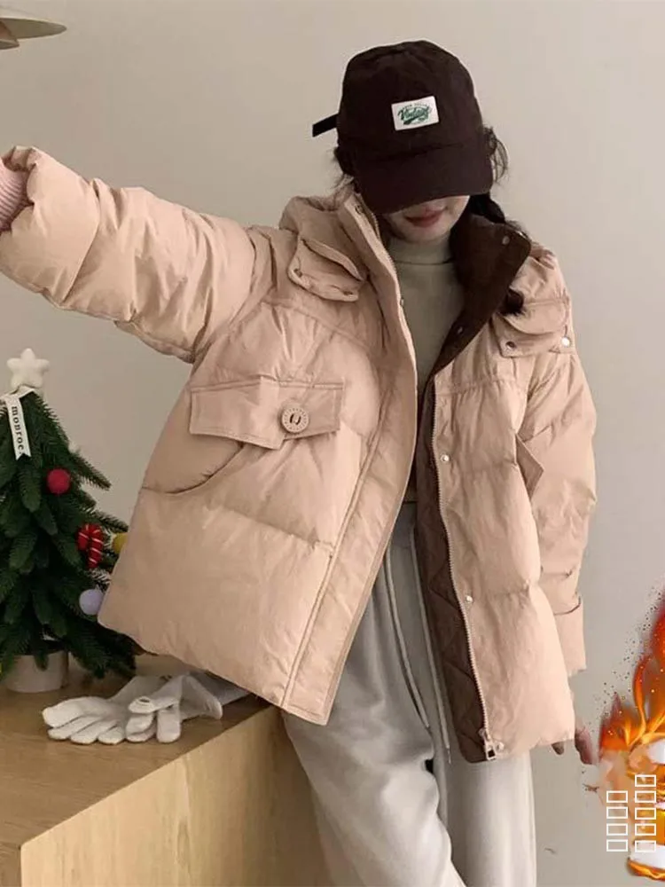 

Sli ort Puffer Jaet Women's Cotton down Coat Thiened Winter New Arrival Bread Sle Clothing Casual Commute