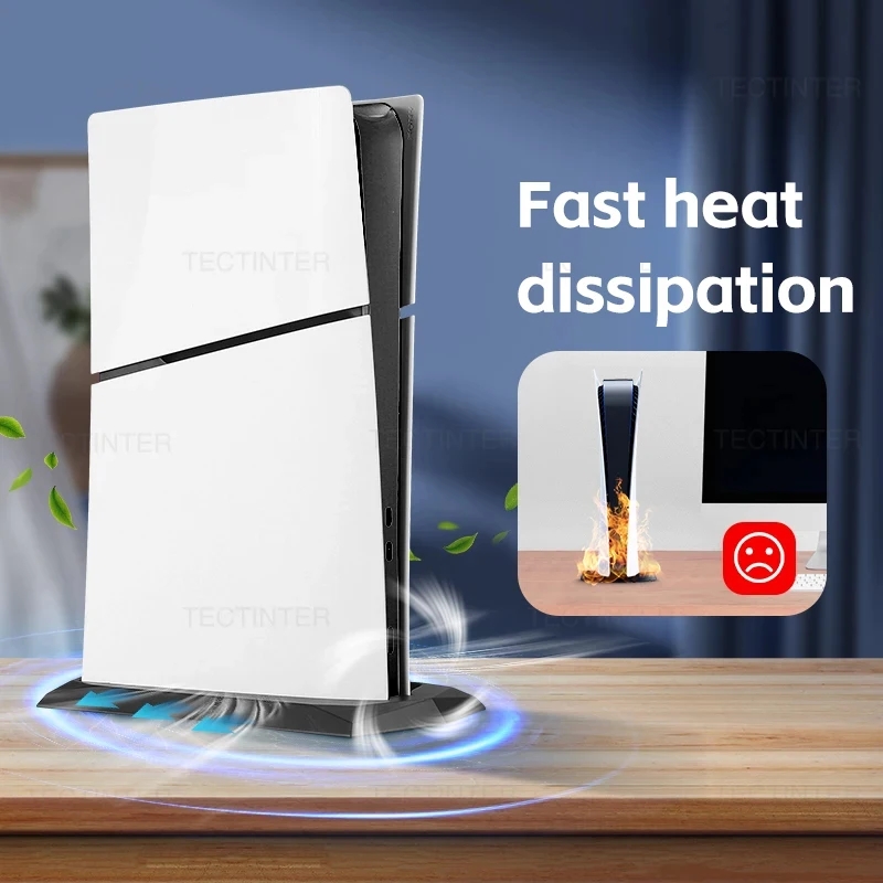 Vertical Stand Base Holder For Playstation 5 Slim Console with Built-in Cooling Vents and Non-Slip Feet For PS5 Slim Accessories view 4