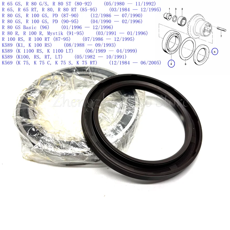 For BMW R80 R650/RT/S/R/ST K100/RS/RT/LT K1100 Right-angle gearbox oil seal