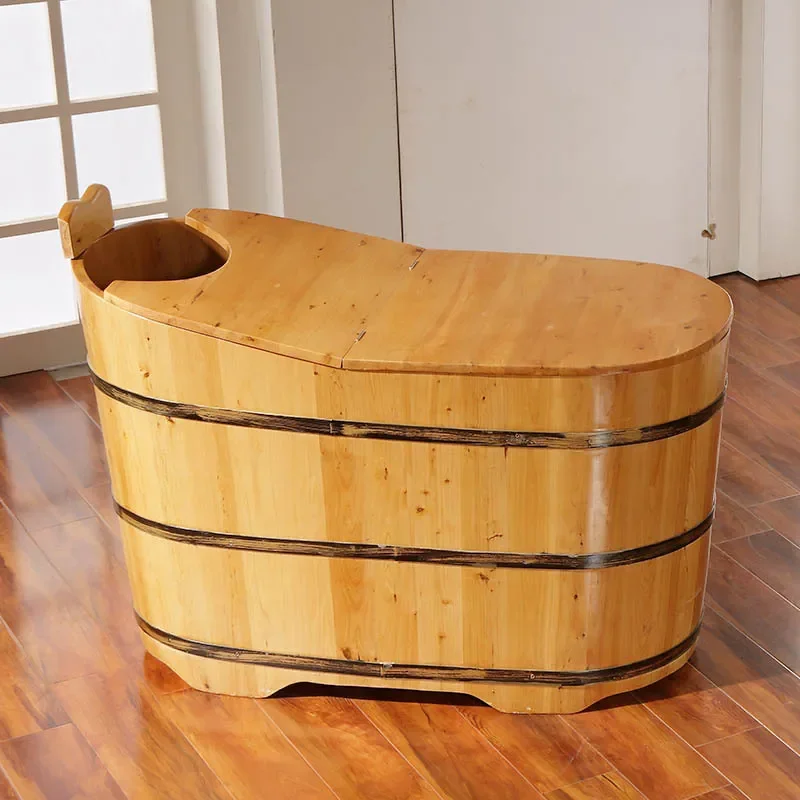 Cedar Wood Bath Tub Solid Wooden Bucket for Adult Home Fumigation Spa Foot Soak Barrel Natural Aromatherapy Relaxation